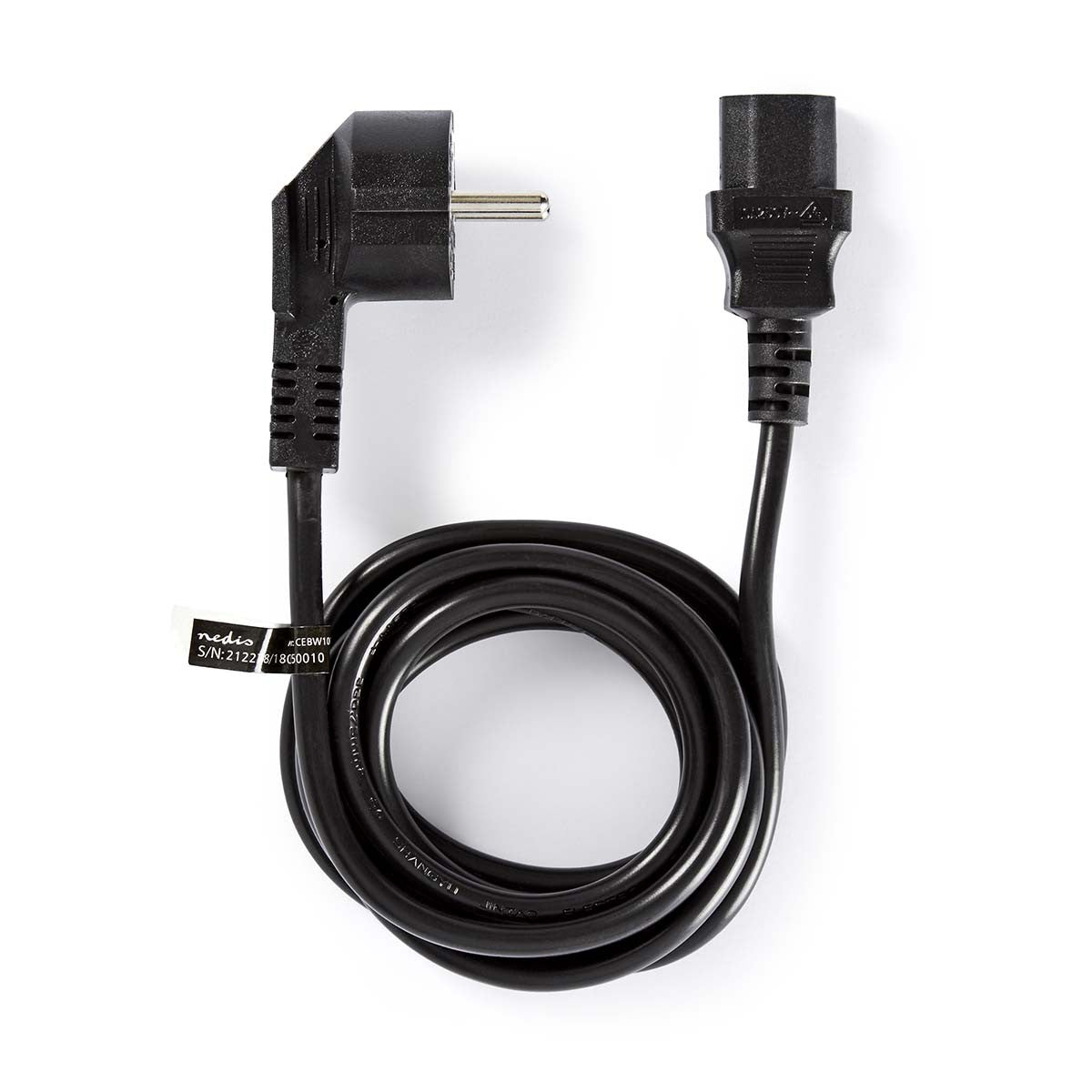 Cable de alimentación | Enchufe Schuko acodado - C13 (IEC-320-C13) 2,0 m Negro