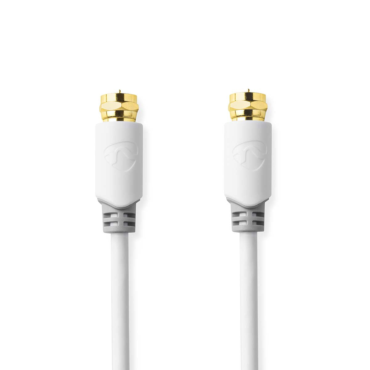 High Quality Satellite Cable Gold Plated F Connectors Male/Male - 5.0m White