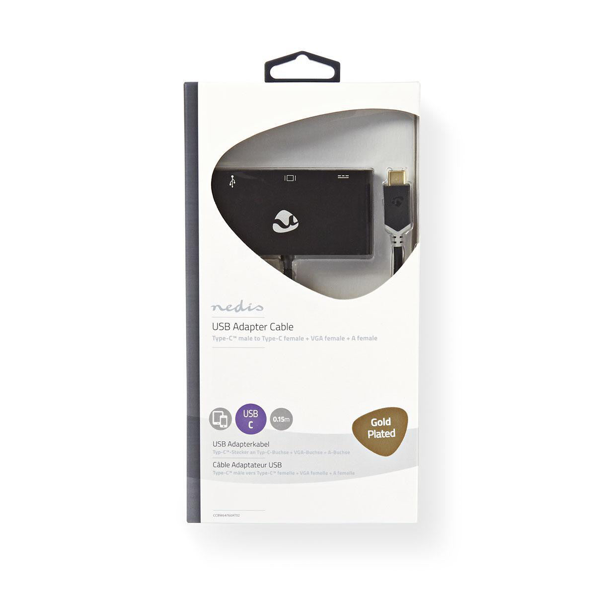 USB Type C Adapter Cable | Male - Female + A VGA 0.2 m Anthracite