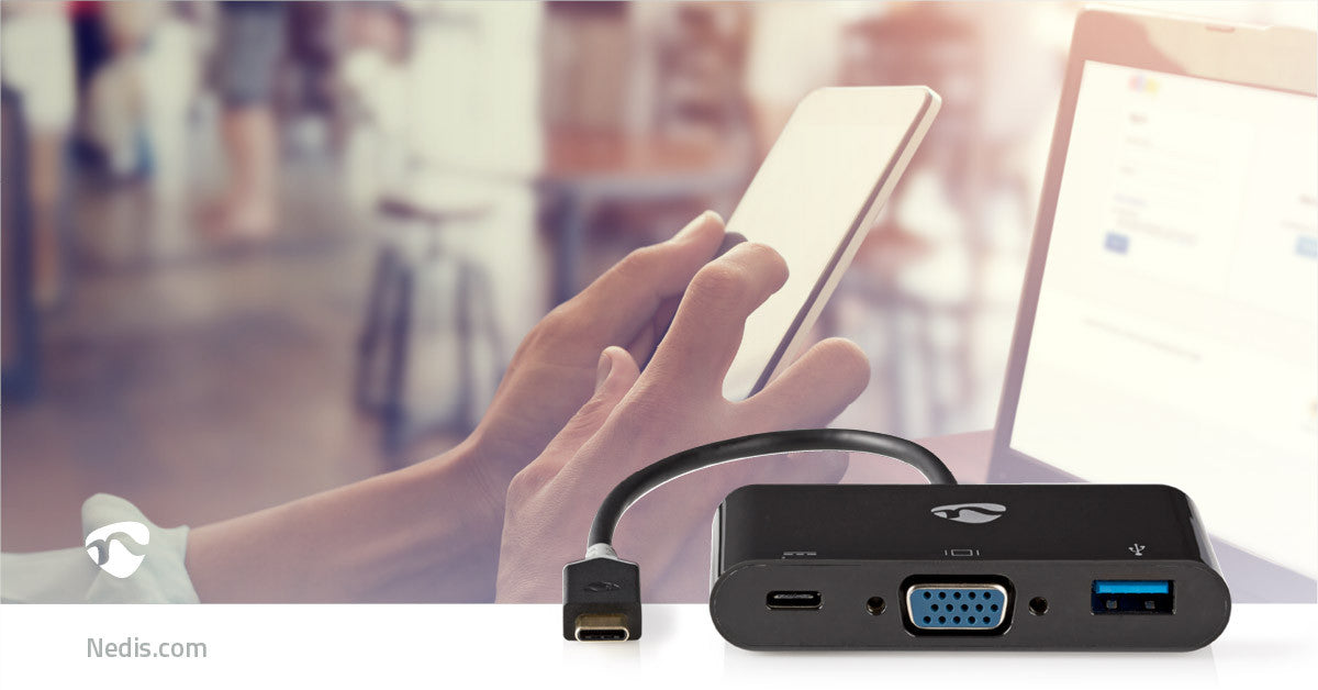 USB Type C Adapter Cable | Male - Female + A VGA 0.2 m Anthracite