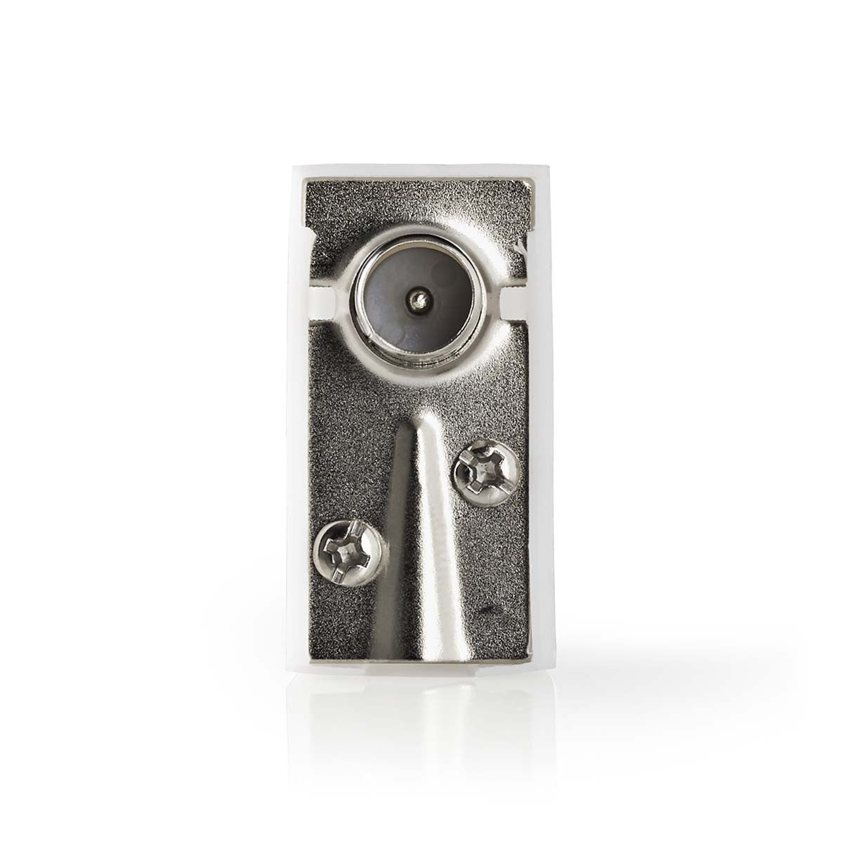 Conector IEC (coaxial) | Macho + Fêmea - Angulado - 2 unidades - Branco