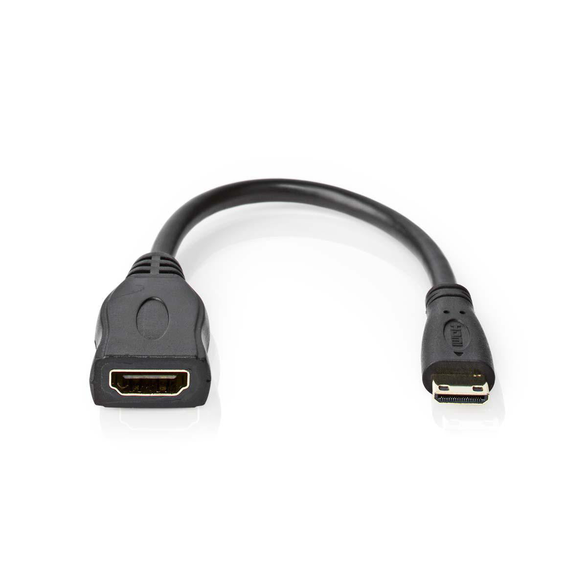 Cabo HDMI de alta velocidade com Ethernet | Mini conector - Fêmea 0,2 m Preto