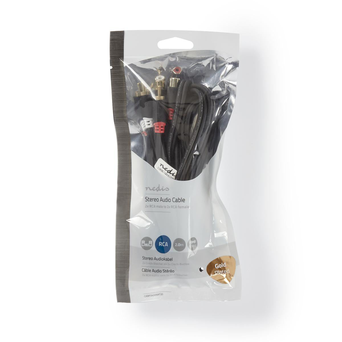 Stereo Audio Cable | 2x RCA Male - Female 2.0 m Anthracite