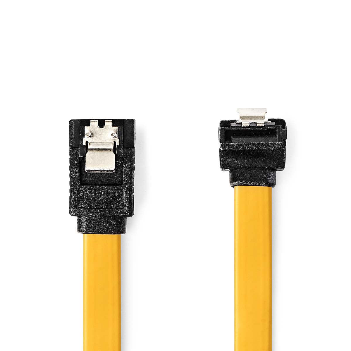 Cable de Datos Sata 6 Gb/s | 7 Pines Hembra con Bloqueo - en Ángulo 90° 0,5 m Amarillo
