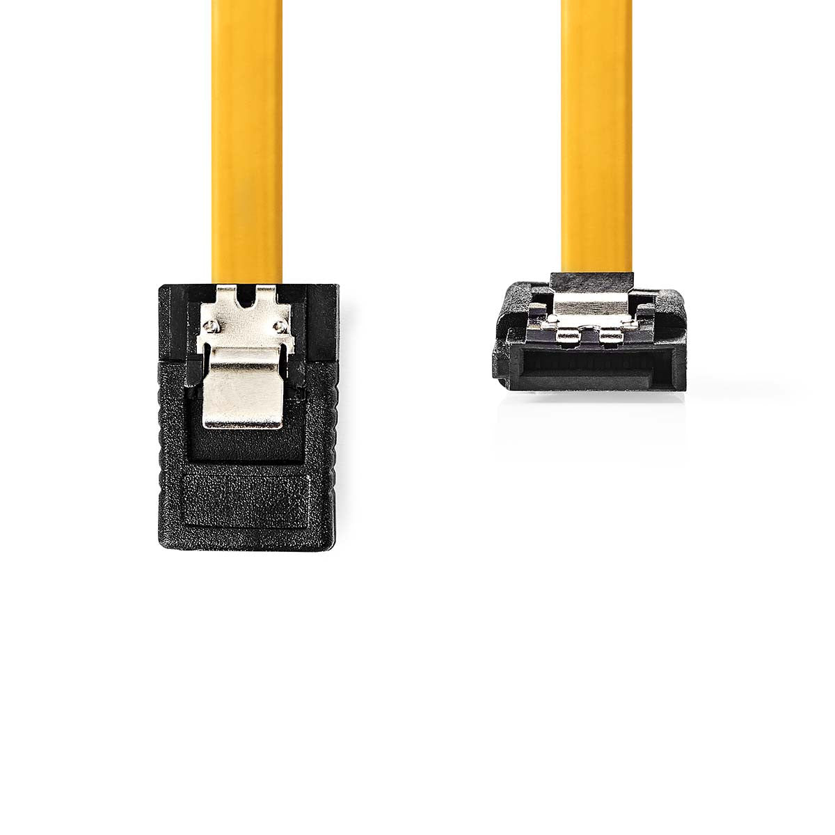 Cable de Datos Sata 6 Gb/s | 7 Pines Hembra con Bloqueo - en Ángulo 90° 0,5 m Amarillo