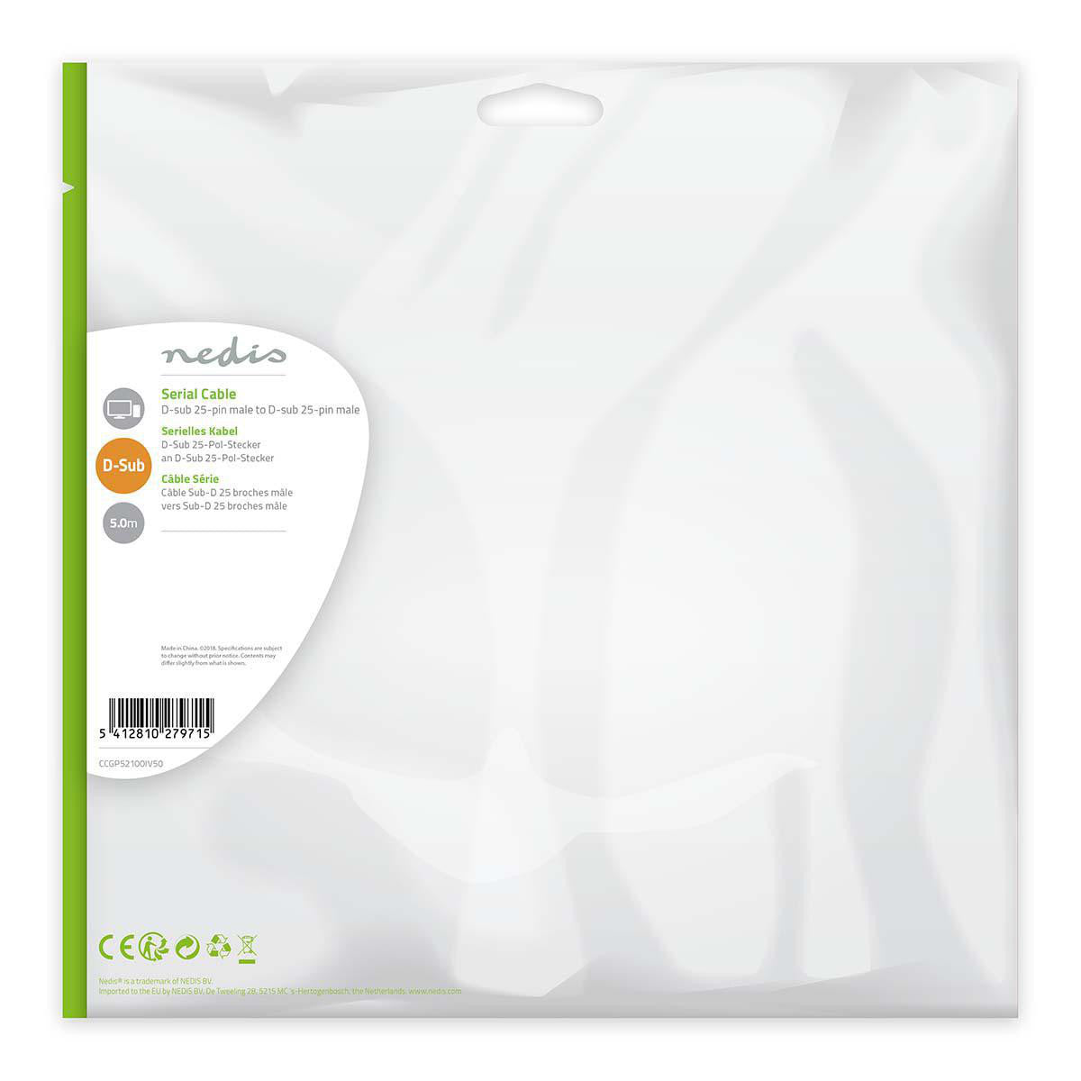 Cable Serie | D-sub de 25 Pines Macho - 5,0 m Color Marfil