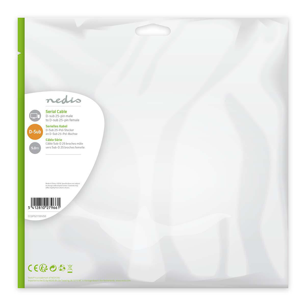 Cable Serie | D-sub de 25 Pines Macho - Hembra 5,0 m Color Marfil