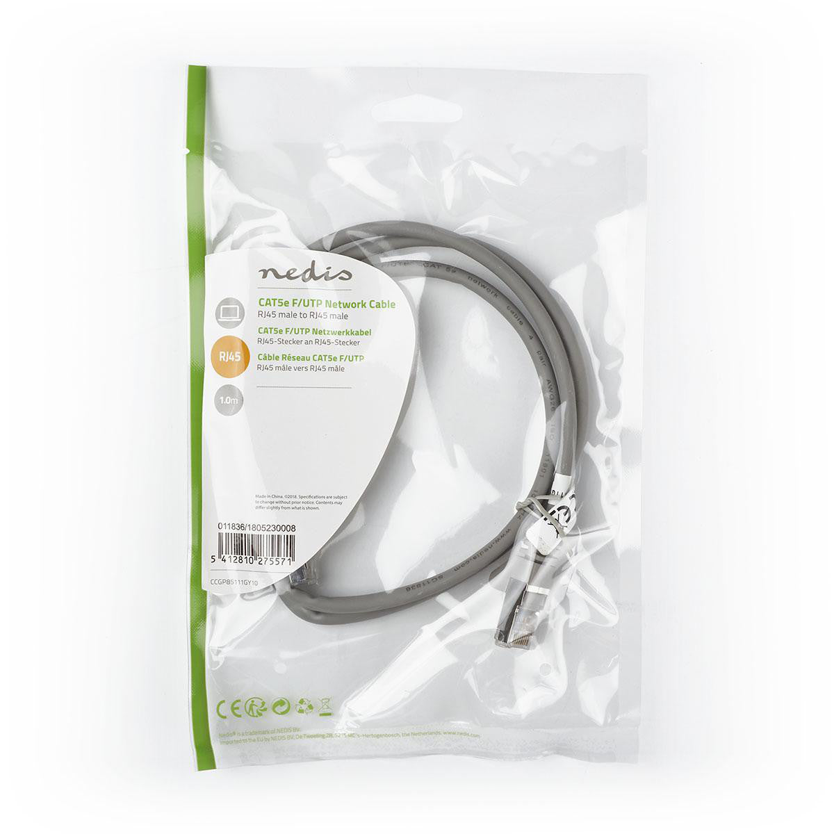 Cat5e F/utp Network Cable | Rj45 Male - 1.0 m Gray Cables