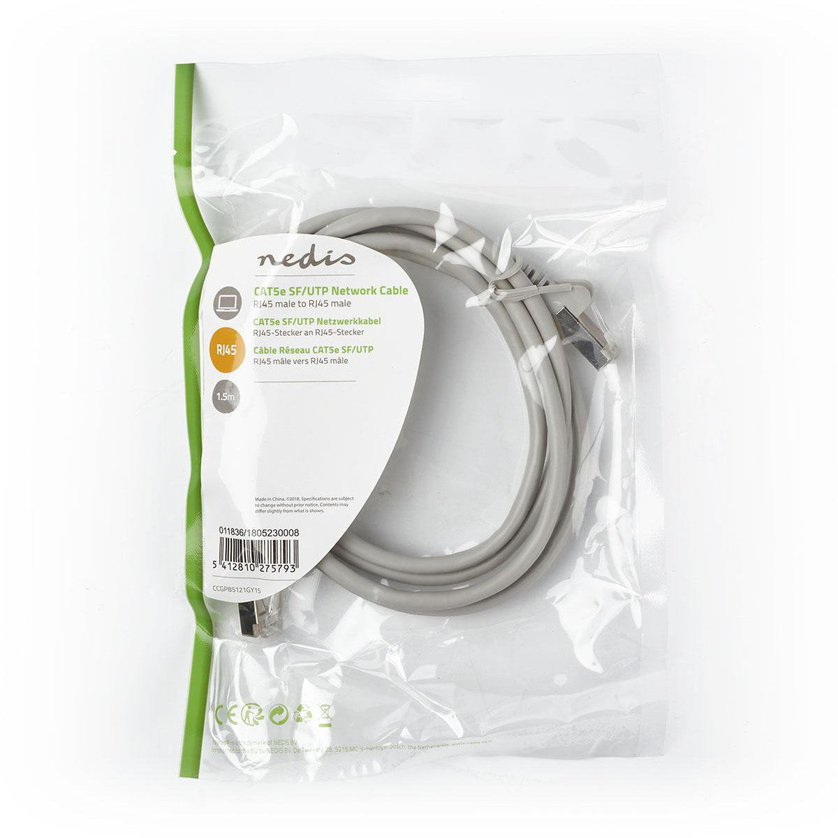 Cat5e Sf/utp Network Cable | Rj45 Male - 1.5 m Gray