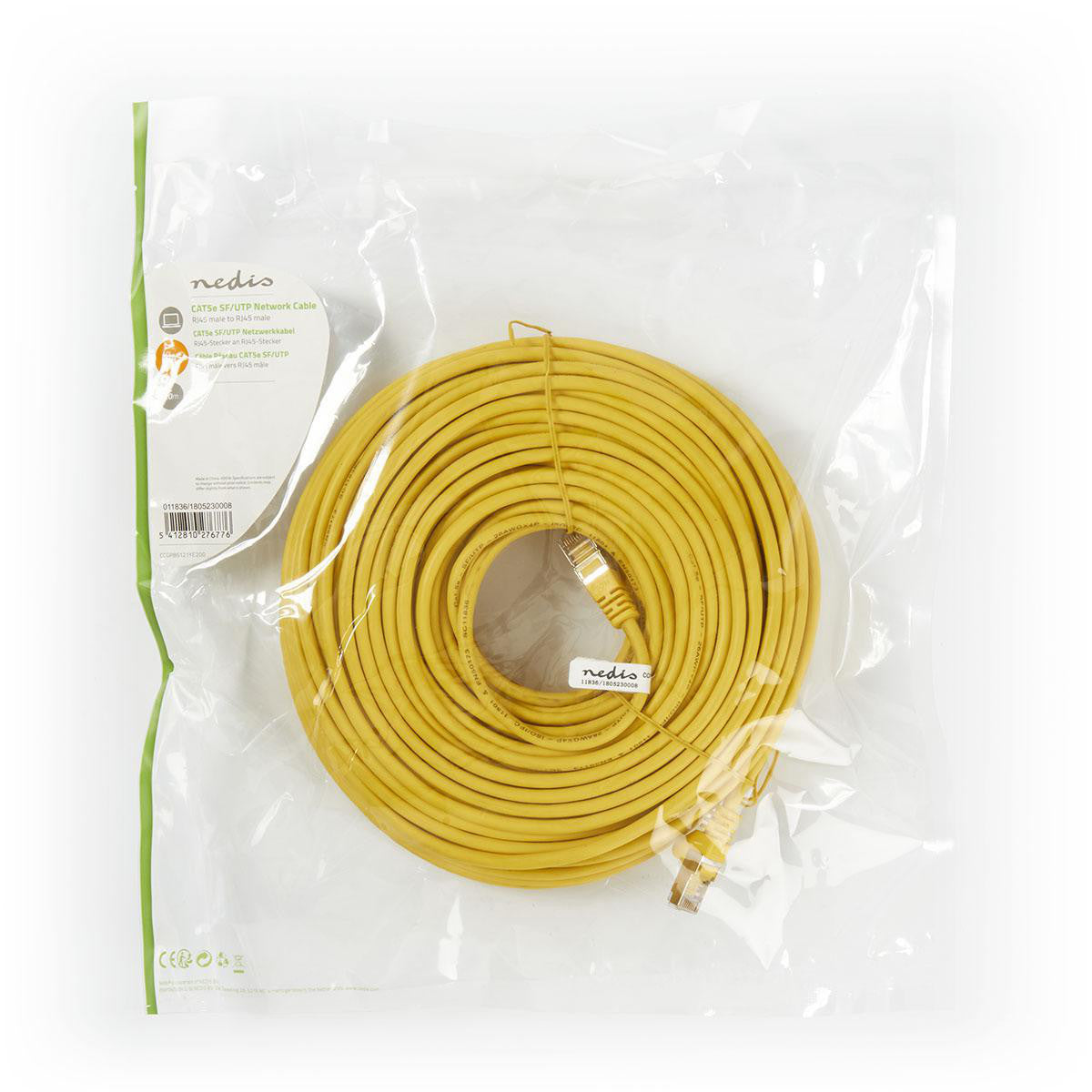 Cabo de rede Cat5e SF/UTP | RJ45 macho - 20 m amarelo
