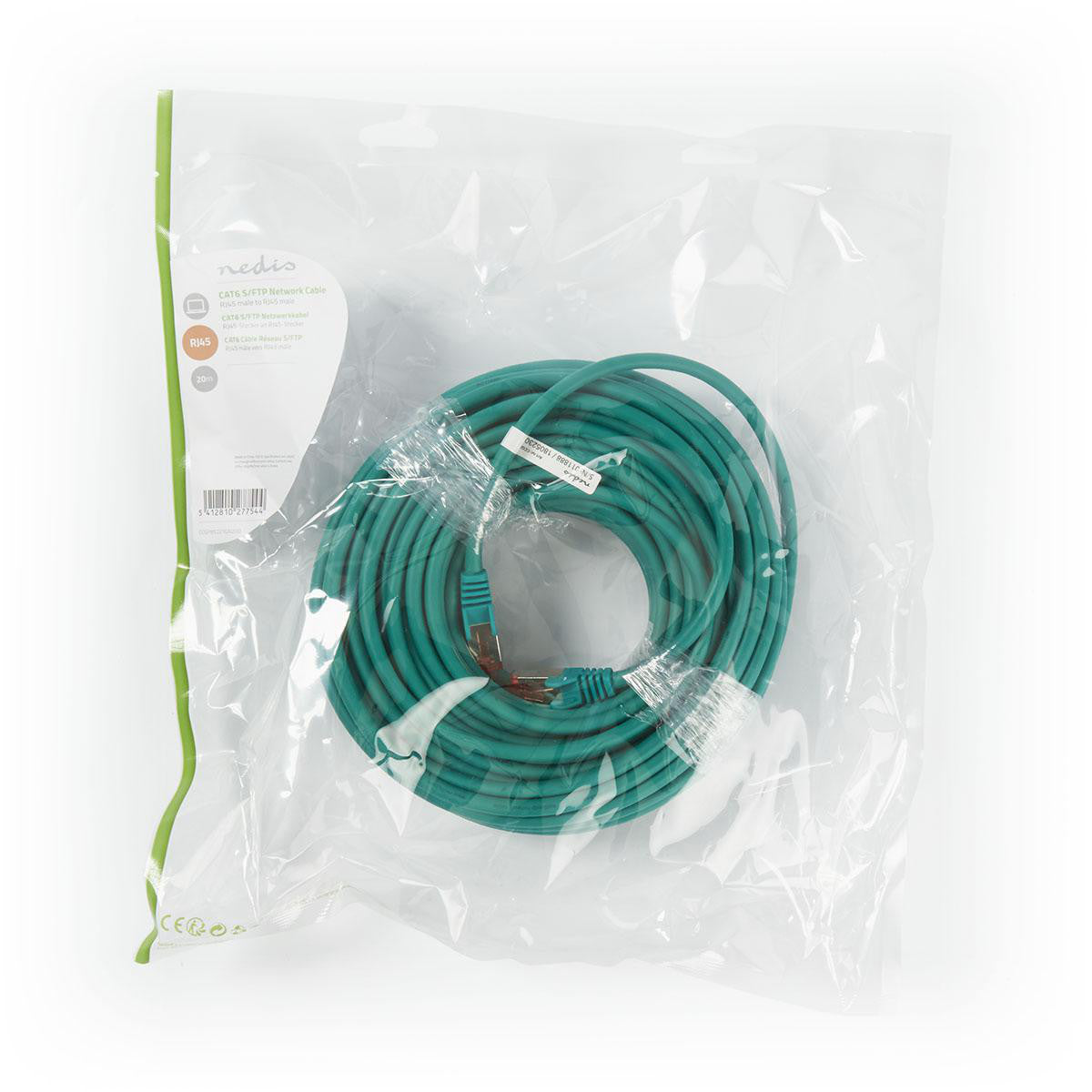 Cable de Red Cat6 S/ftp | Rj45 Macho - 20 m Verde