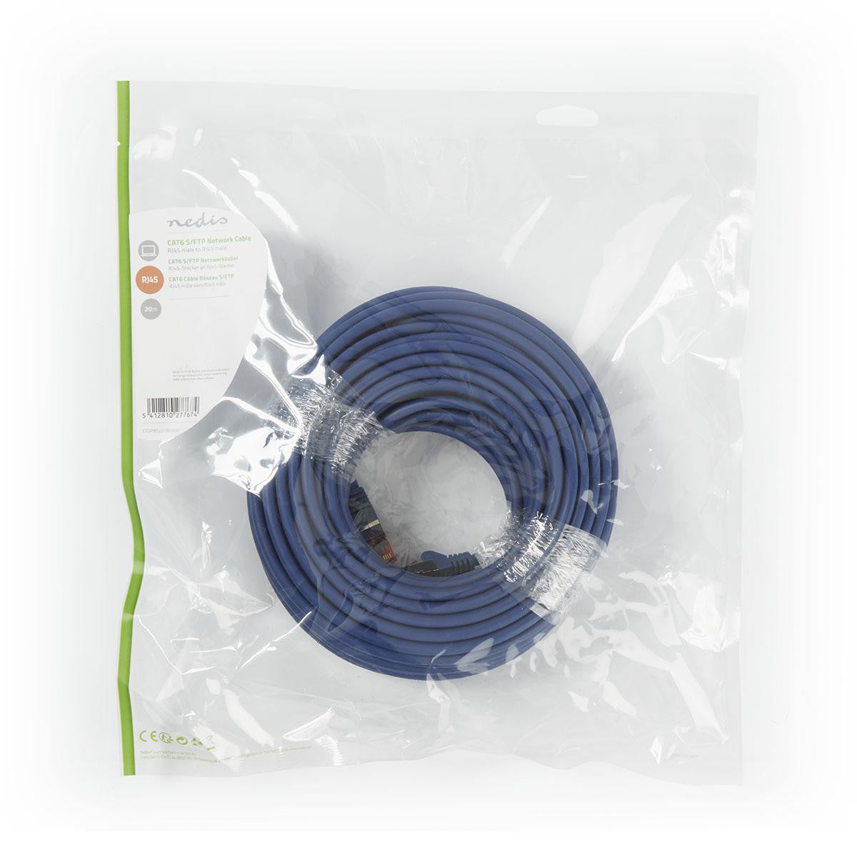 Cable de Red Cat6 S/ftp | Rj45 Macho - 20 m Azul