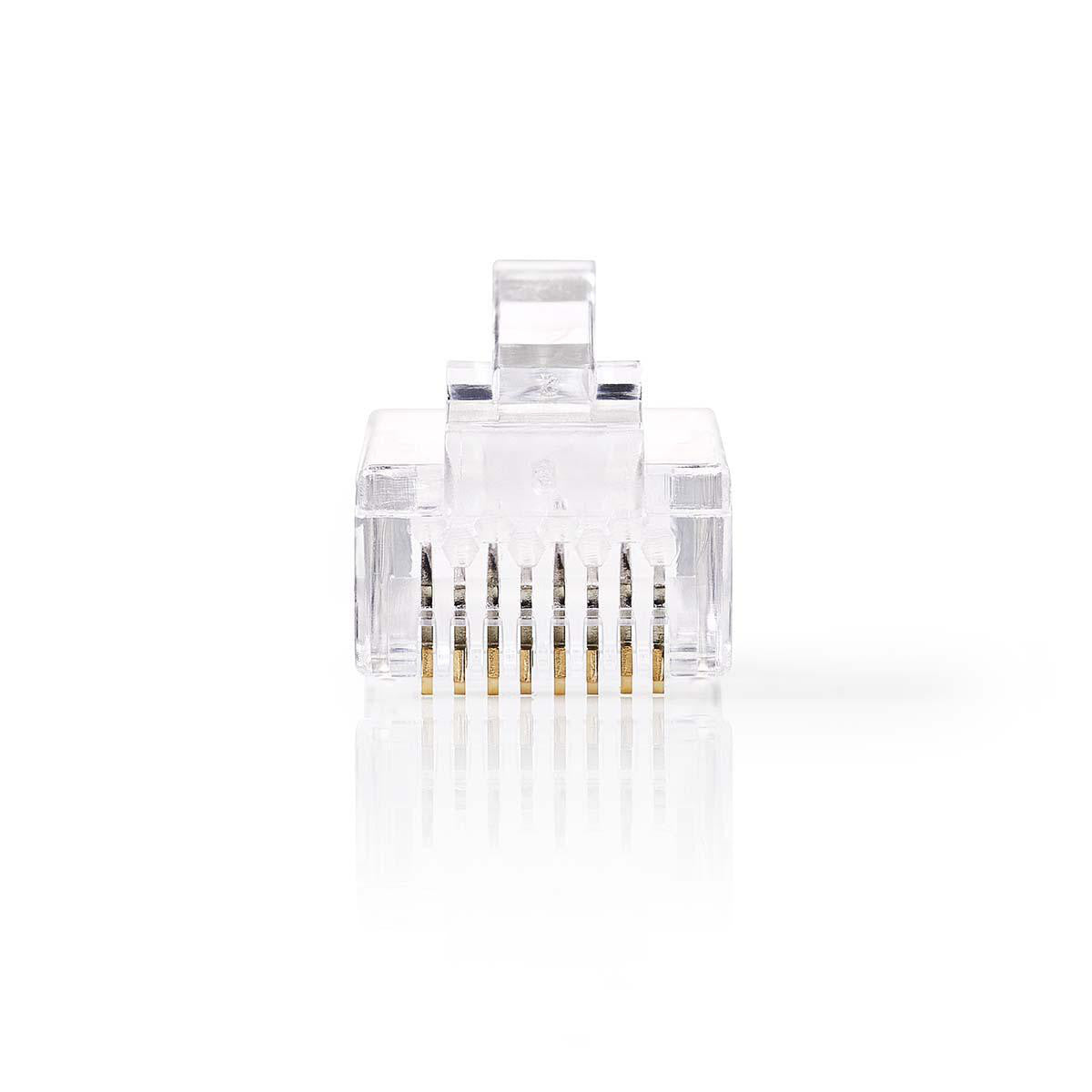 Network Connector | RJ45 Male - For Cat6 UTP Twisted Cables 10 Units Transparent