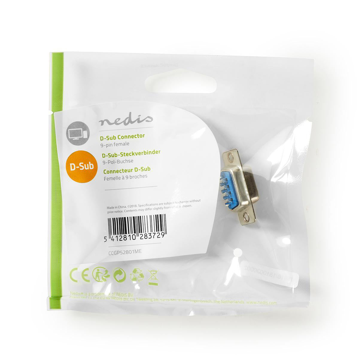 D-sub Chassis Mount Bracket | 9 Pin Female Metal