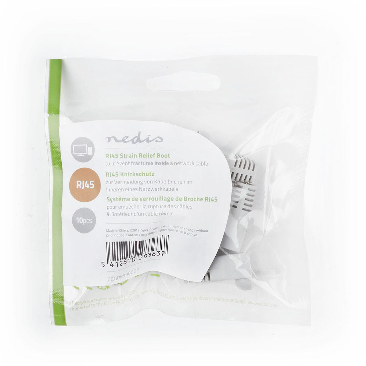 Protective Strain Relief Sleeve | For RJ45 Network Connectors - 10 Units Gray