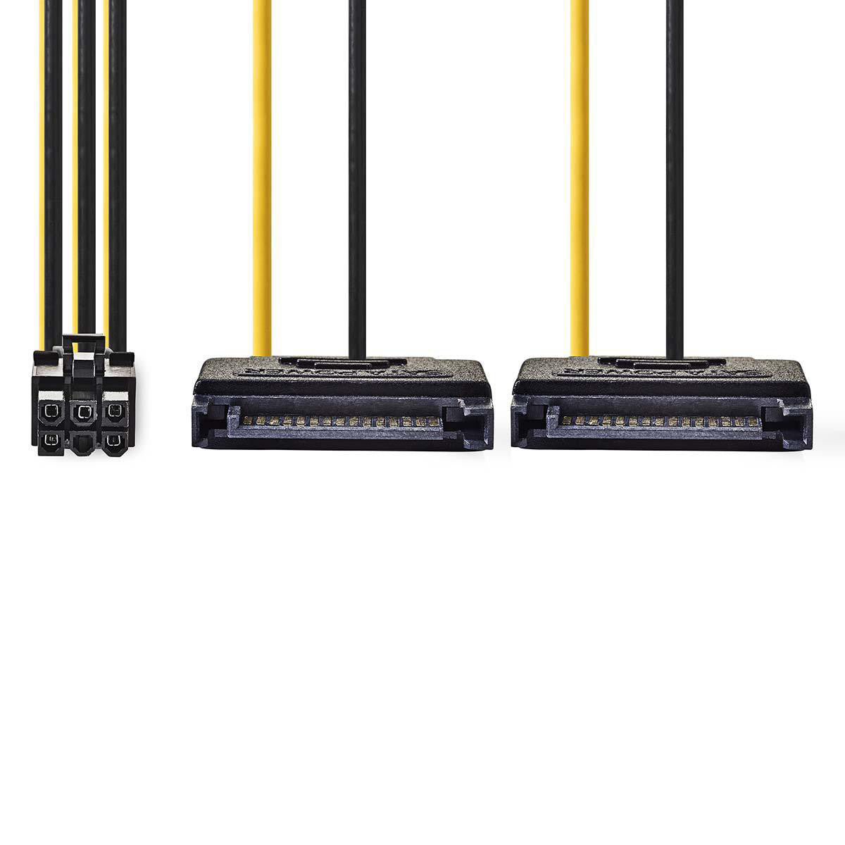 Internal Power Cable | 2 x SATA 15-Pin Male - PCI Express Female 0.15 m