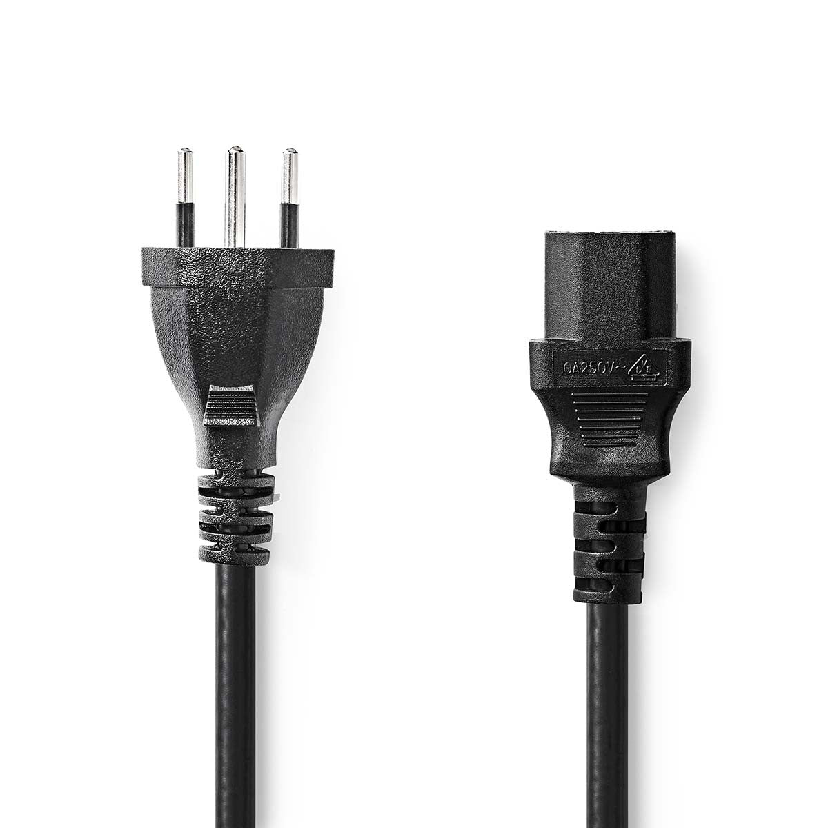 Cabo de alimentação | Conector tipo J (Suíça) - IEC-320-C13 5,0 m Cabos pretos