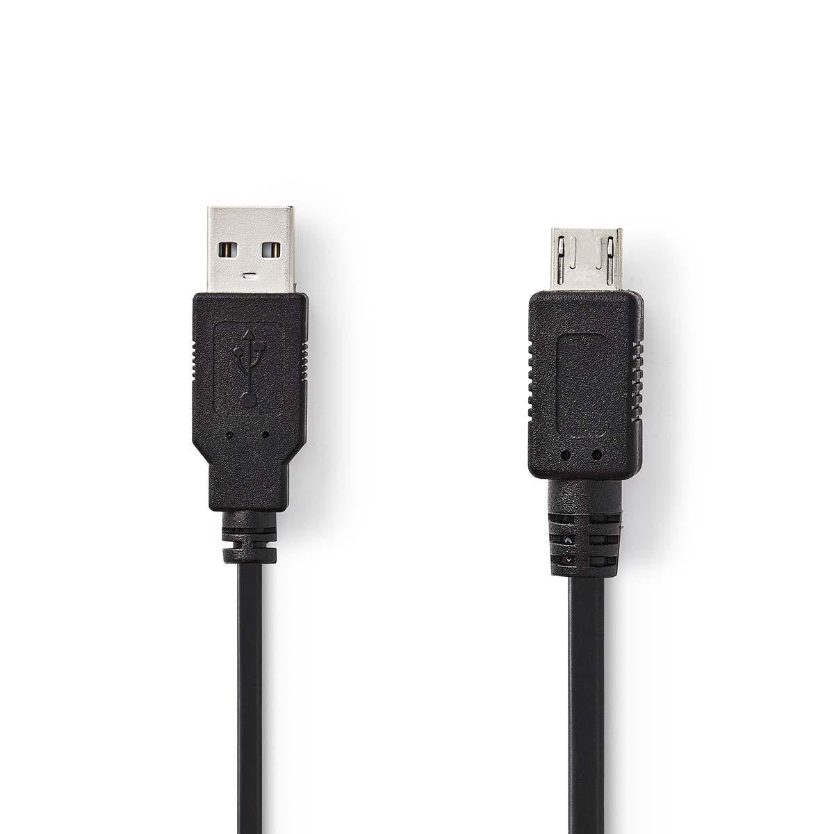 Cabo USB 2.0 | Macho A - Micro USB 2.0 m Preto