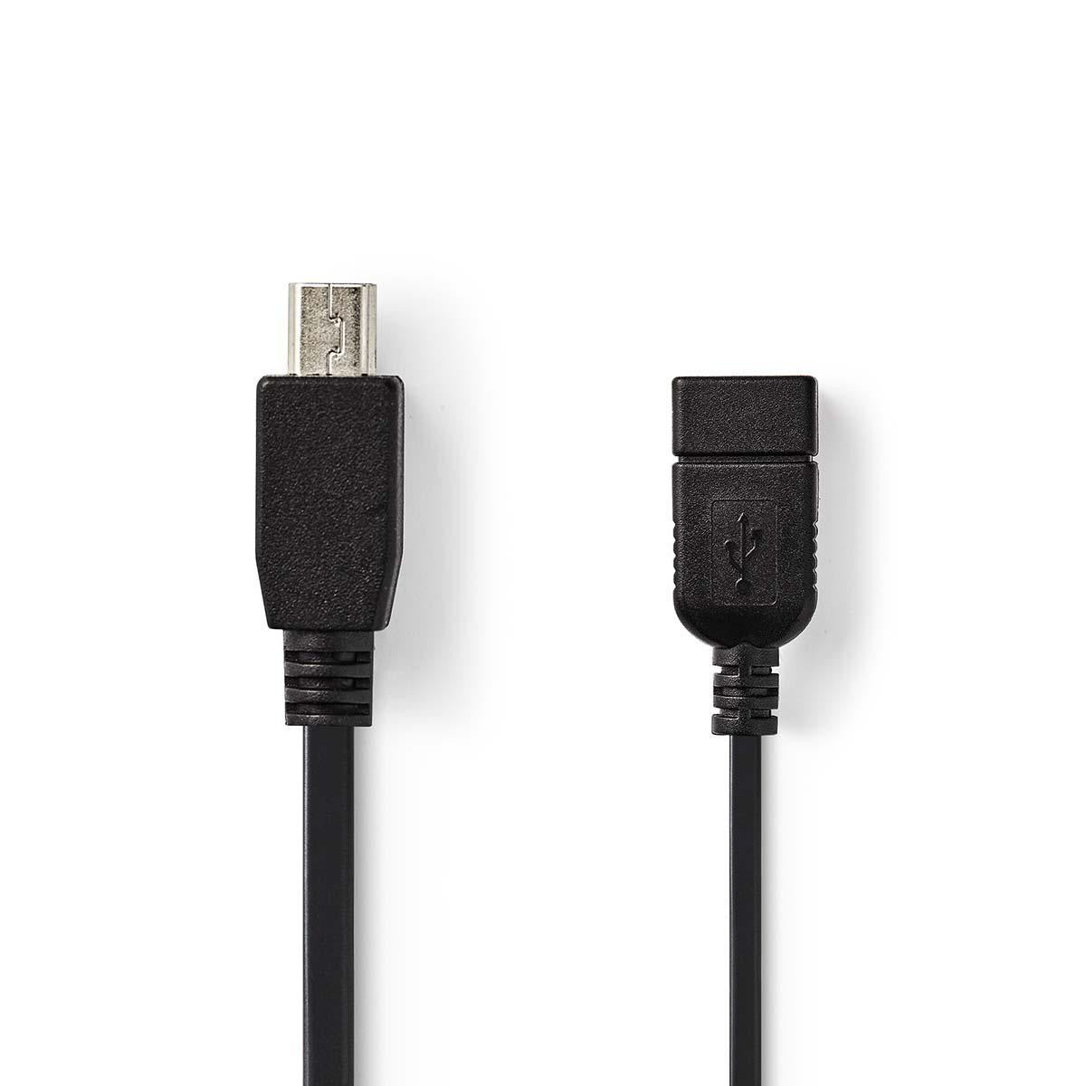 USB 2.0 Adapter Cable | Mini 5 Pin Male - A Female 0.2 m Black