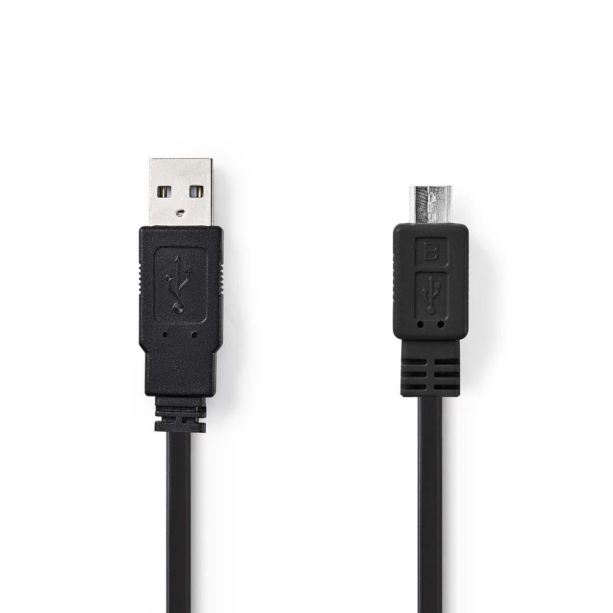 USB 2.0 Flat Cable | A Male - Micro B 1.0 m Black