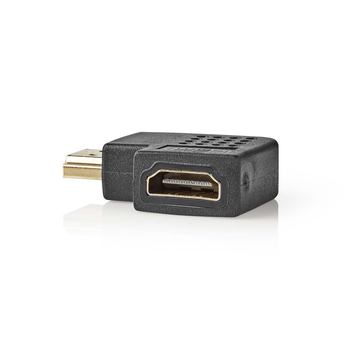 Adaptador HDMI | Conector fêmea inclinado para a direita, preto