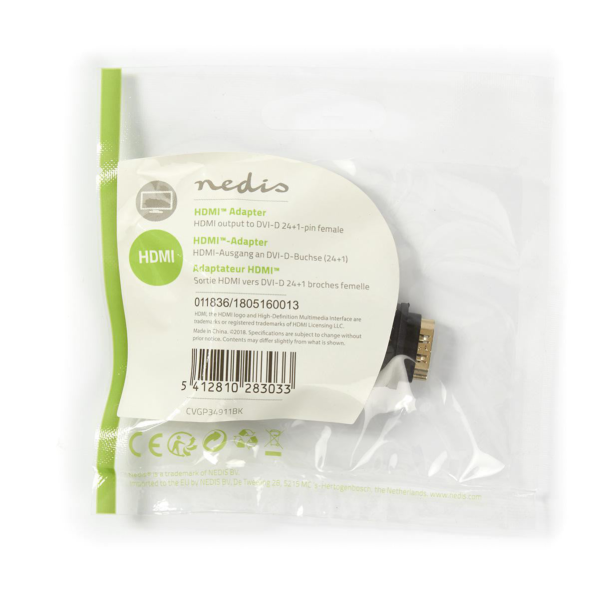 Adaptador HDMI-DVI | HDMI fêmea para DVI-D de 24+1 pinos, preto