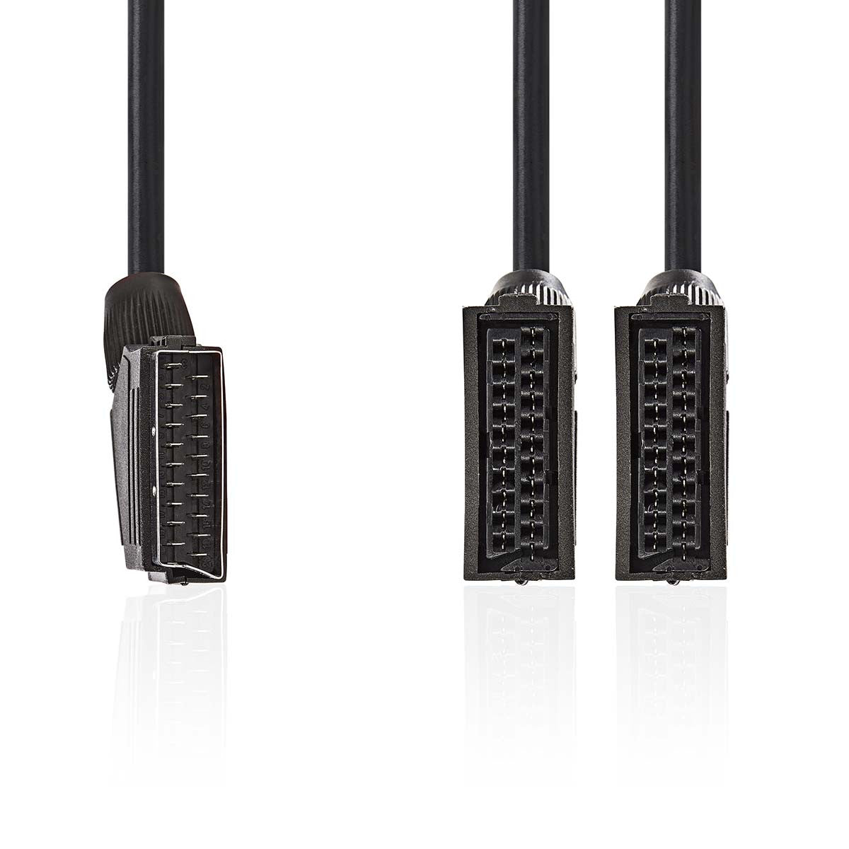 Scart Cable | Male - 2x Female 0.2m Black
