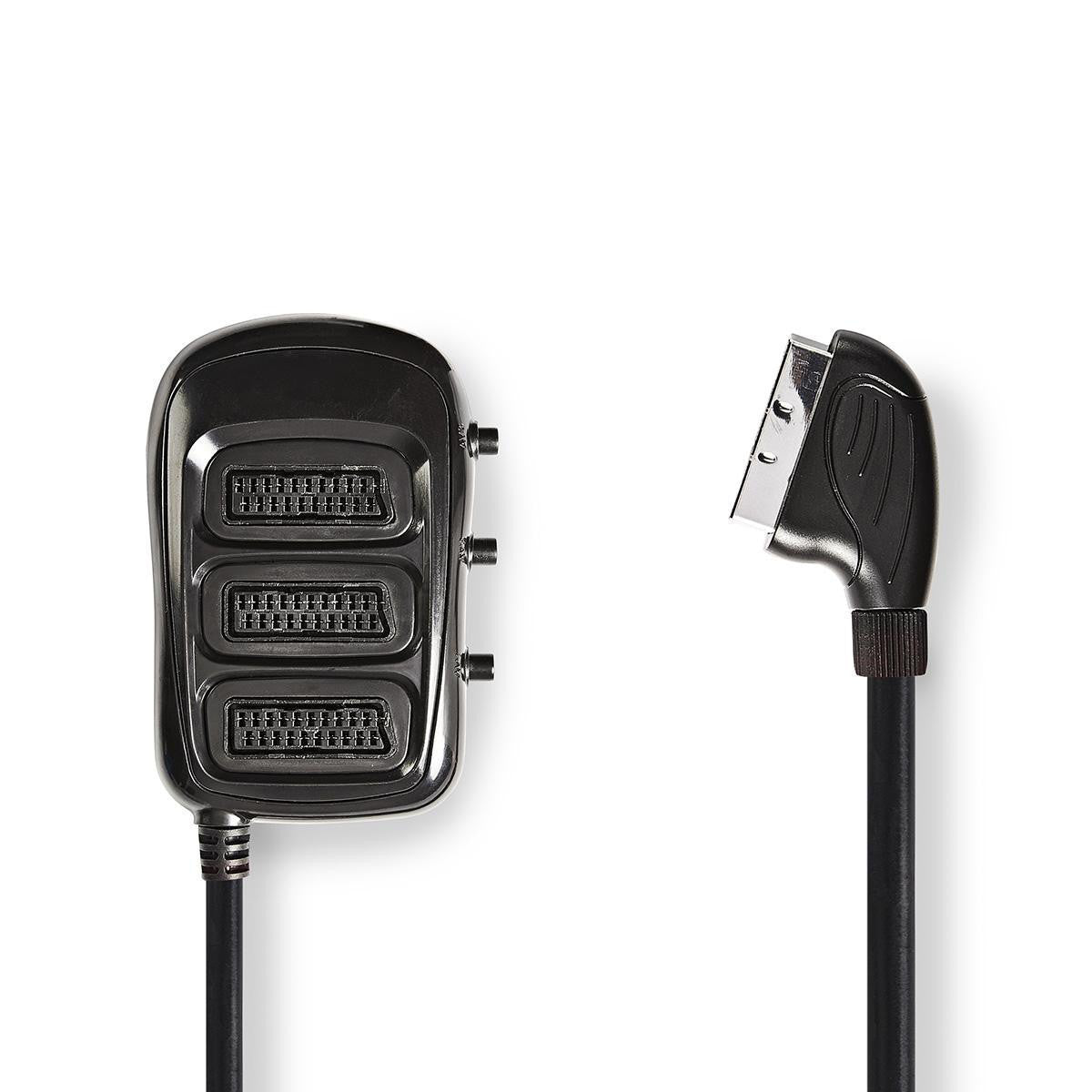 Switchable Scart Box | Male - 3x Female 0.5m Black
