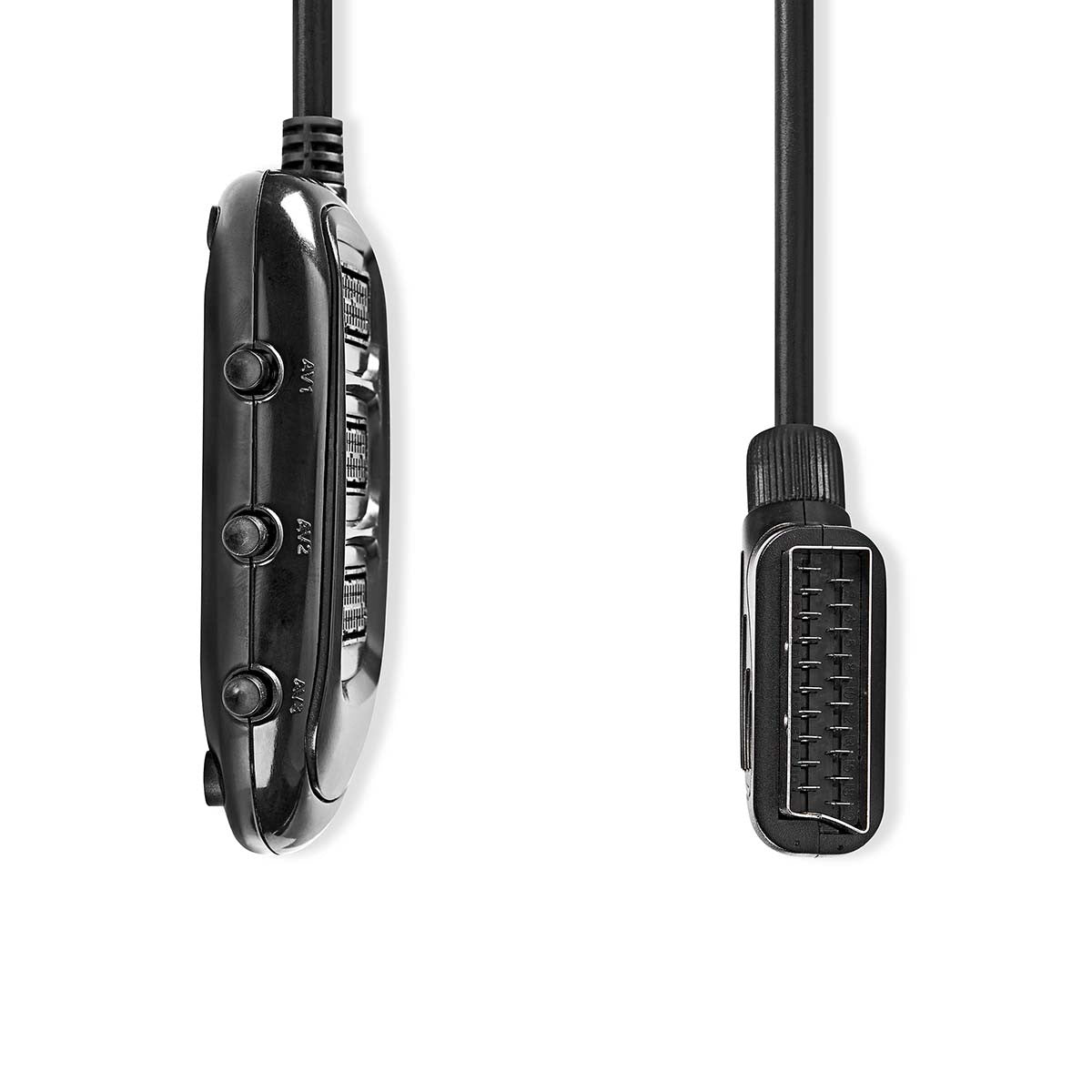 Switchable Scart Box | Male - 3x Female 0.5m Black