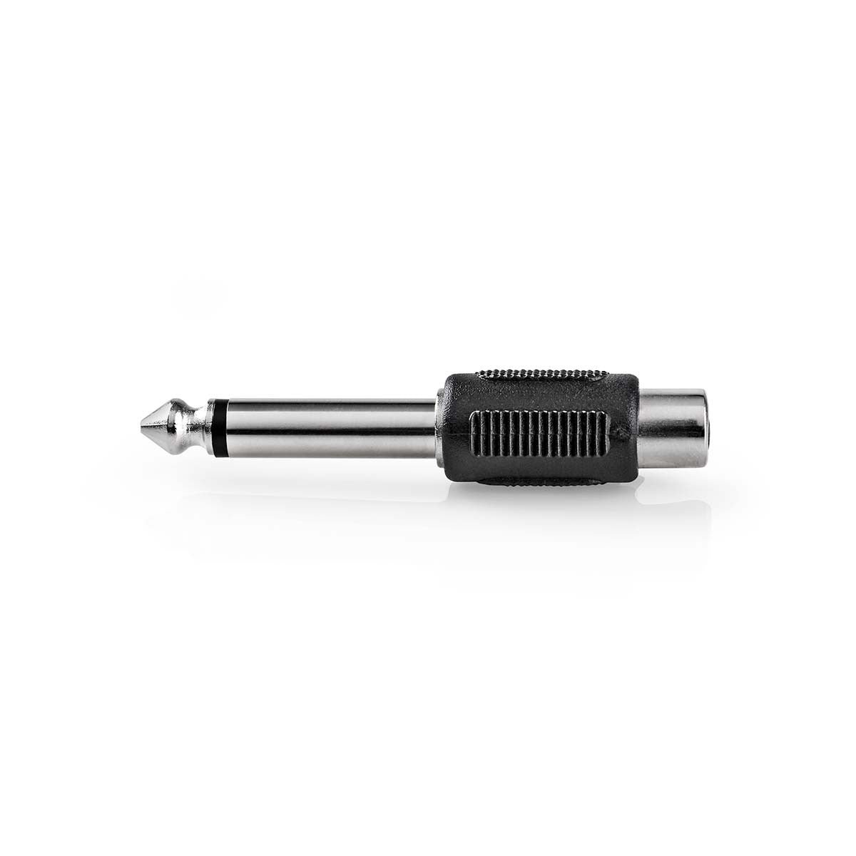 Adaptador de áudio mono | Macho de 6,35 mm para RCA fêmea, preto