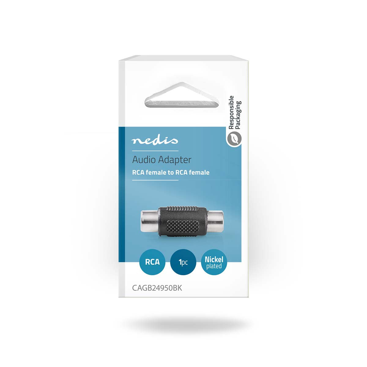 Adaptador de áudio mono | RCA fêmea - Preto