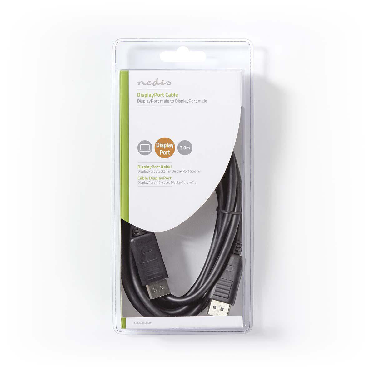 Cabo DisplayPort 1.2 | Macho - 3,0 m Preto