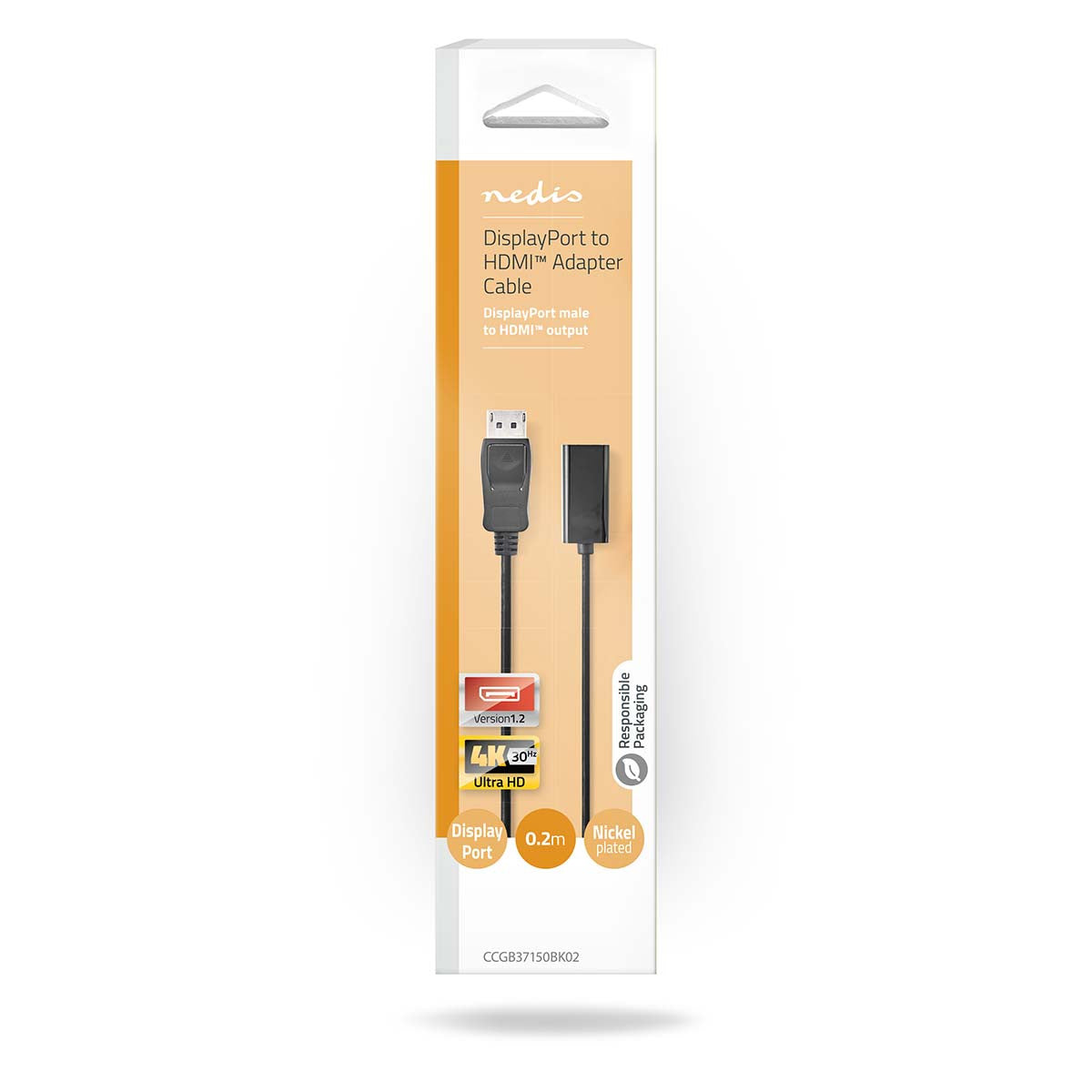 DisplayPort-HDMI Cable | DisplayPort Male to HDMI Female 0.2 m Black