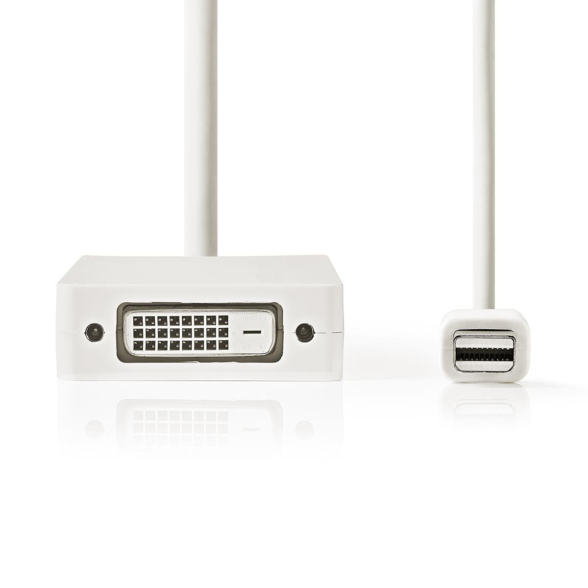 Mini DisplayPort Multiport Adapter Cable | Male to VGA Female/DVI-D Female 24+1 Pin/HDMI Input 0.2 m White