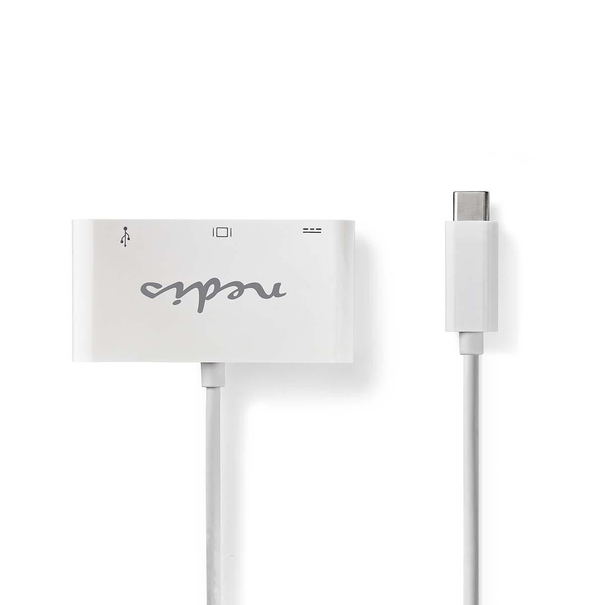 Cabo Adaptador USB Tipo C | Macho para Fêmea/Fêmea Tipo C/VGA 0,2 m Branco