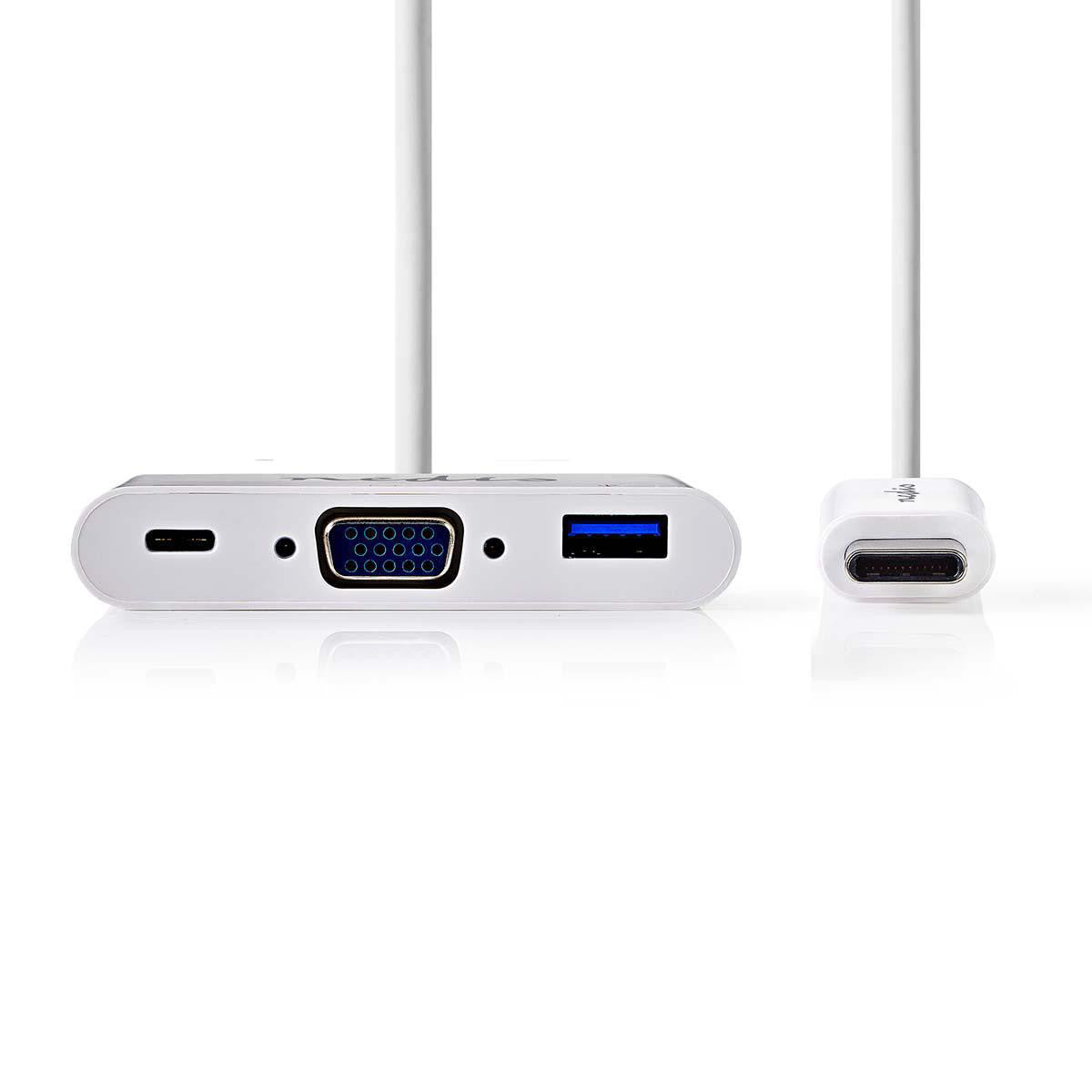 Cabo Adaptador USB Tipo C | Macho para Fêmea/Fêmea Tipo C/VGA 0,2 m Branco