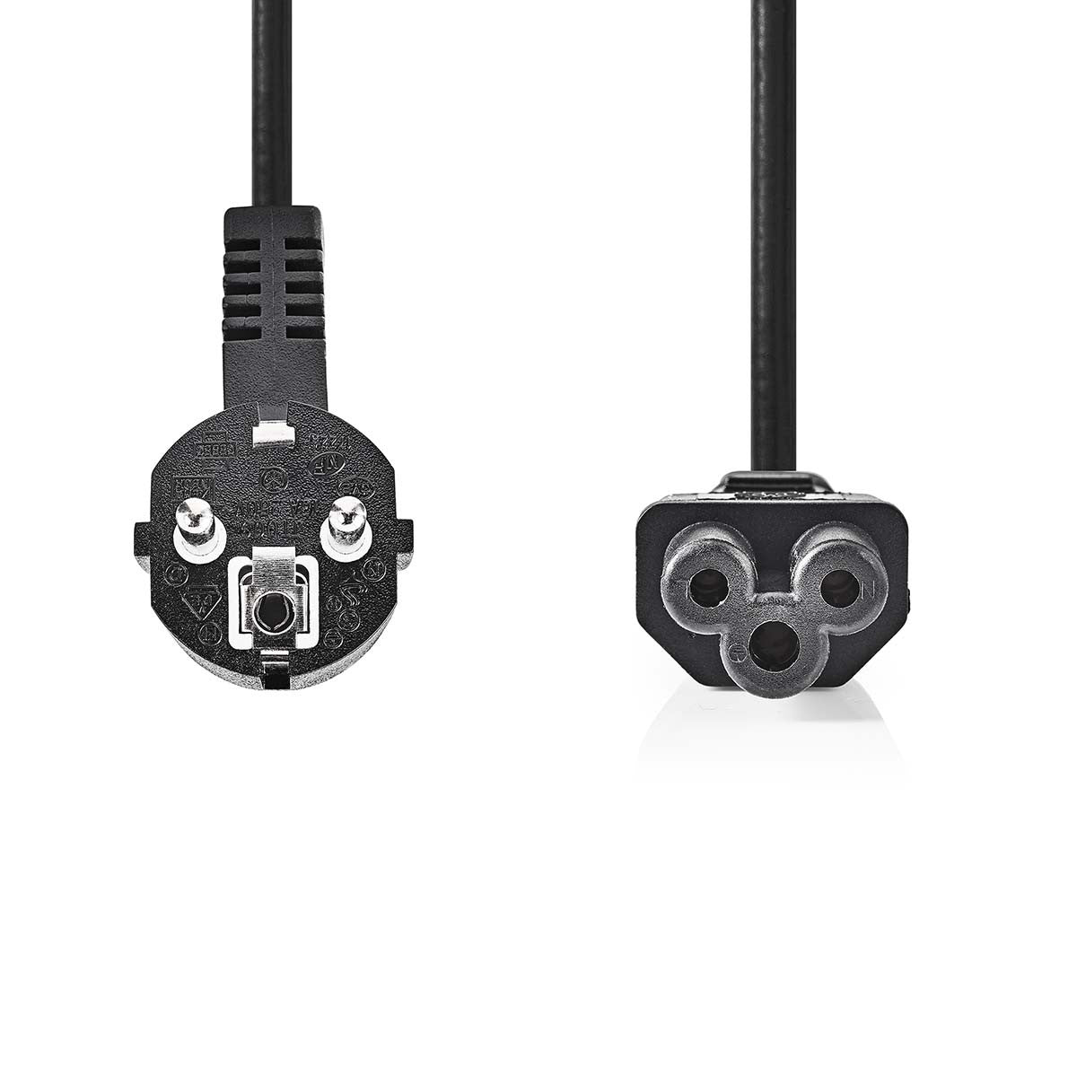 Cable de Alimentación | Schuko Macho en Ángulo - IEC-320-C5 2,0 m Negro