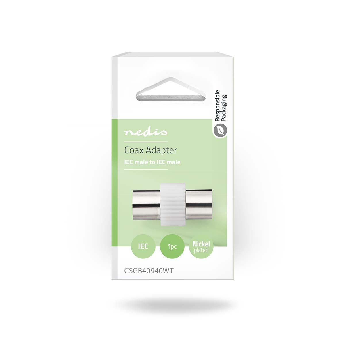 Coaxial Adapter | IEC (Coaxial) Male - White