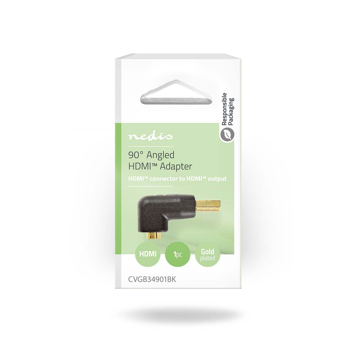 90° Angled HDMI Adapter | HDMI Connector - Female - Black