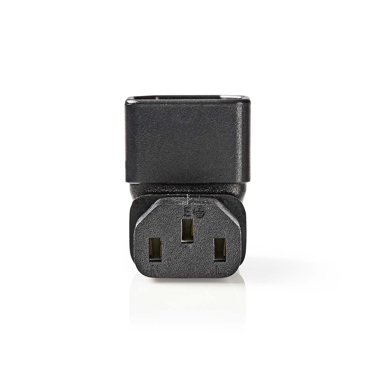 Power Connector | Iec-320-c13 Female - Iec-320-c14 Male Angled Up/Down Black
