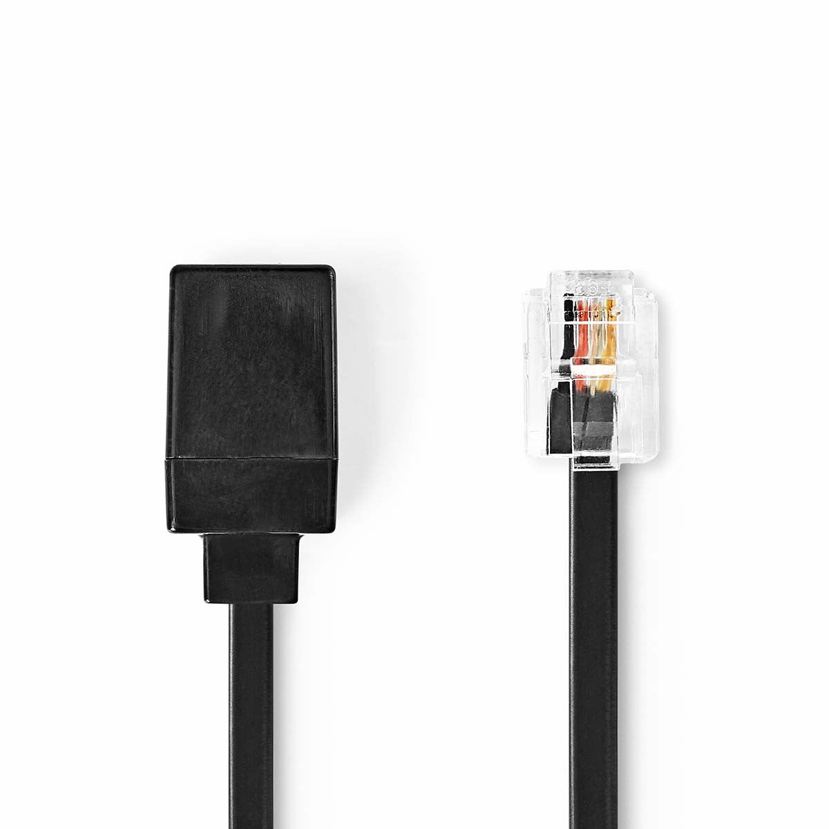 Cabo de extensão para telecomunicações | RJ11 macho - fêmea 10,0 m preto