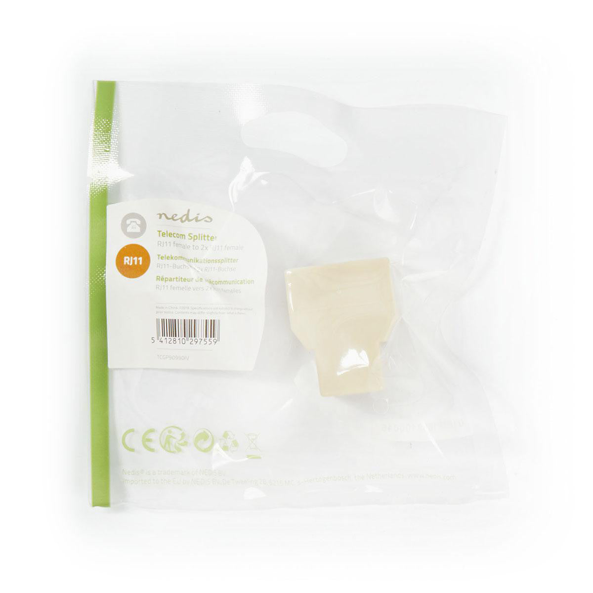 Divisor de Telecomunicações | RJ11 Fêmea - 2x Cor Marfim