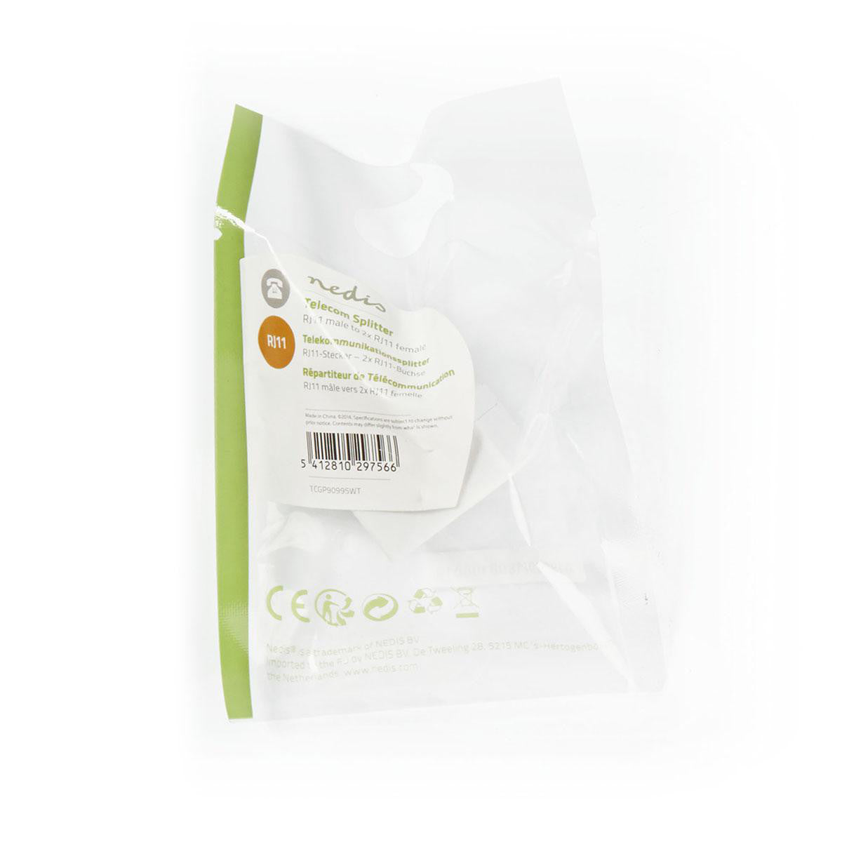 Divisor de Telecomunicações | RJ11 Macho - 2x Fêmea Branco