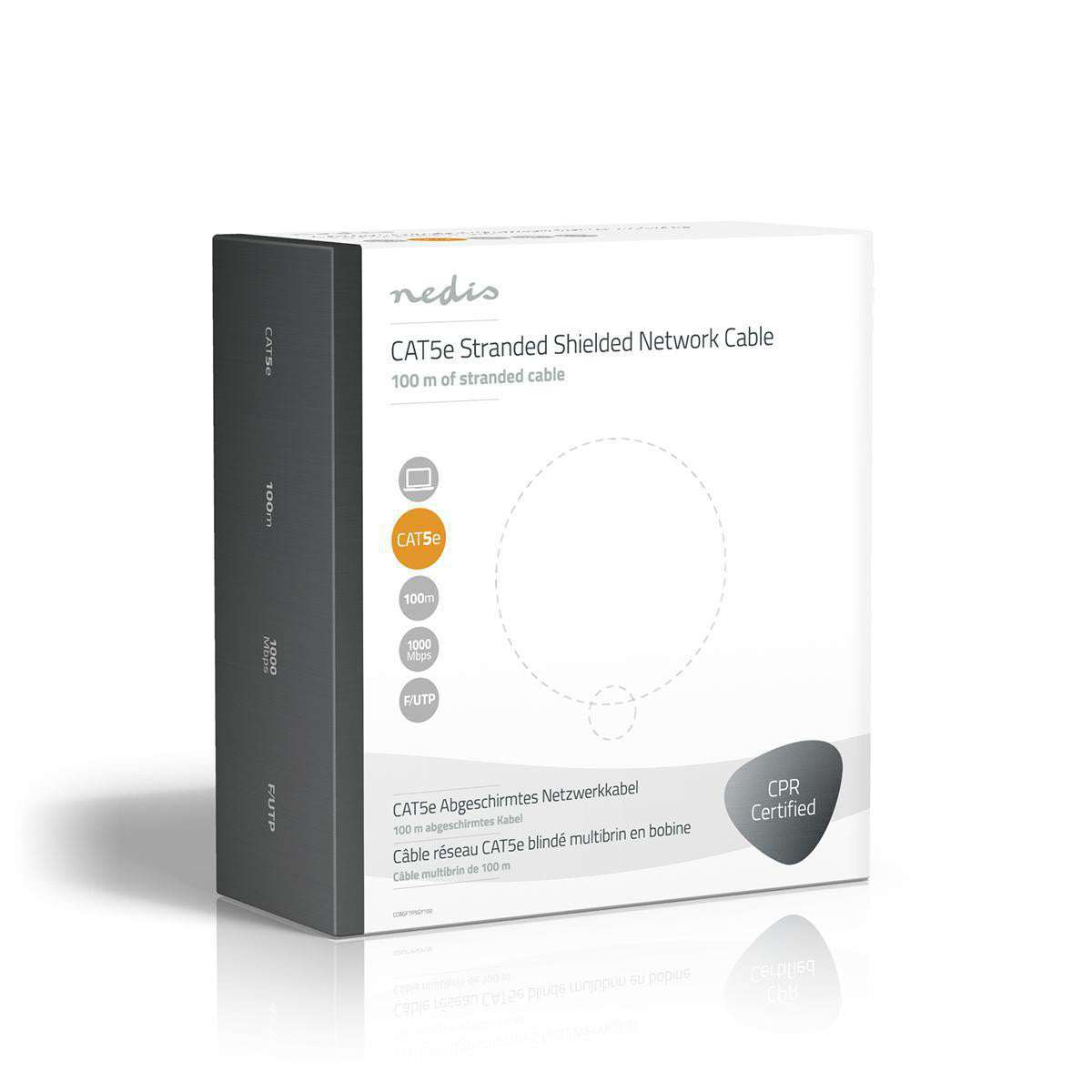 Cabo de rede Cat5e F/UTP | Par entrançado - 100 m Cinza