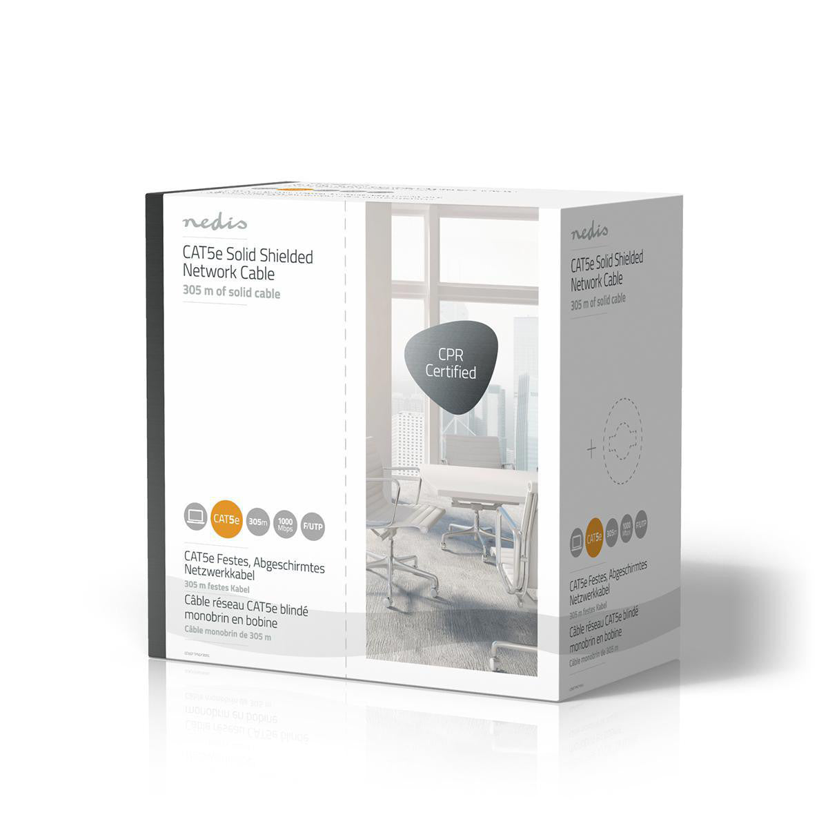 Cabo de rede Cat5e F/UTP | Sólido - 305 m Cinza