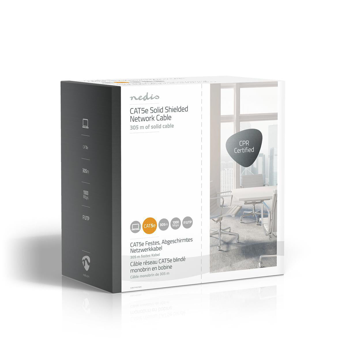 Cabo de rede Cat5e F/UTP | Sólido - 305 m Cinza