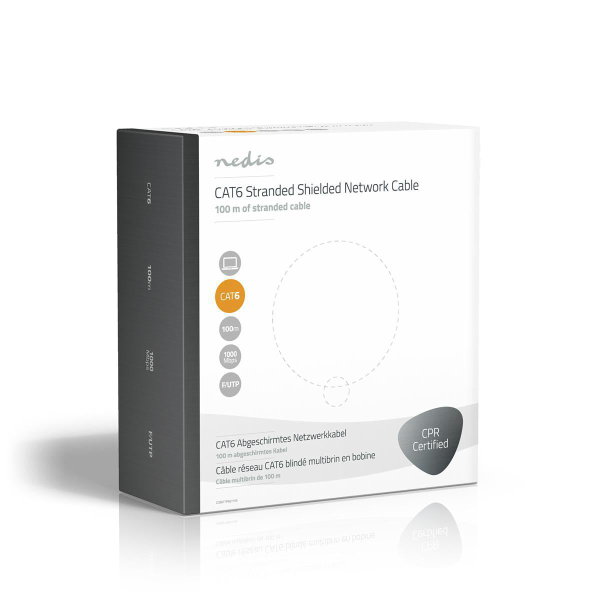 Cabo de rede Cat6 F/UTP | Par entrançado - Cabos cinzentos de 100 m