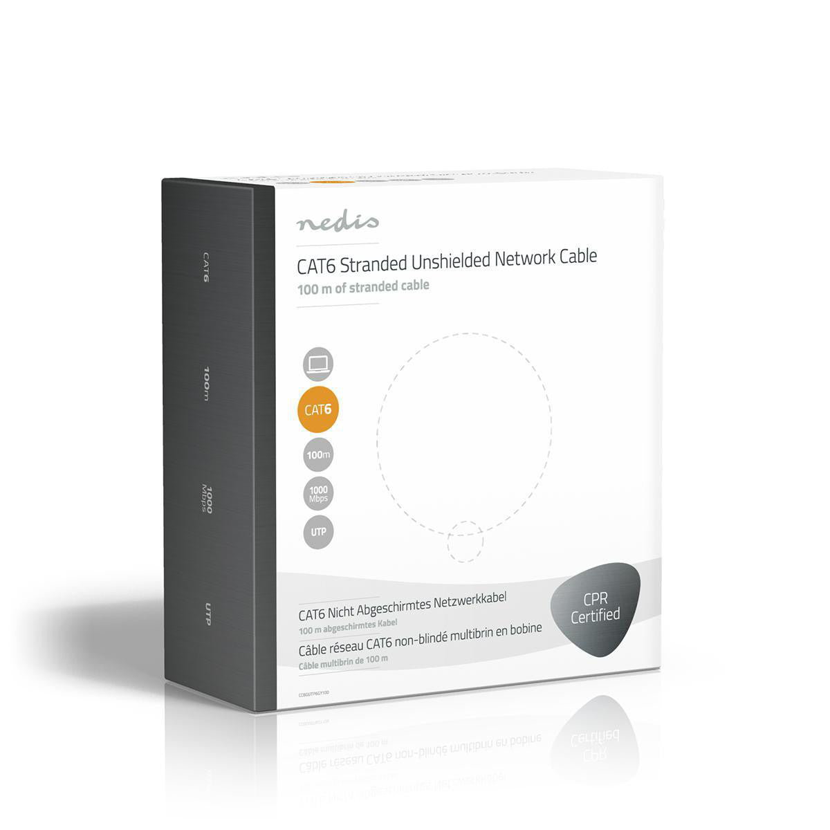 Cat6 UTP Network Cable | Braided - 100 m Grey Cables