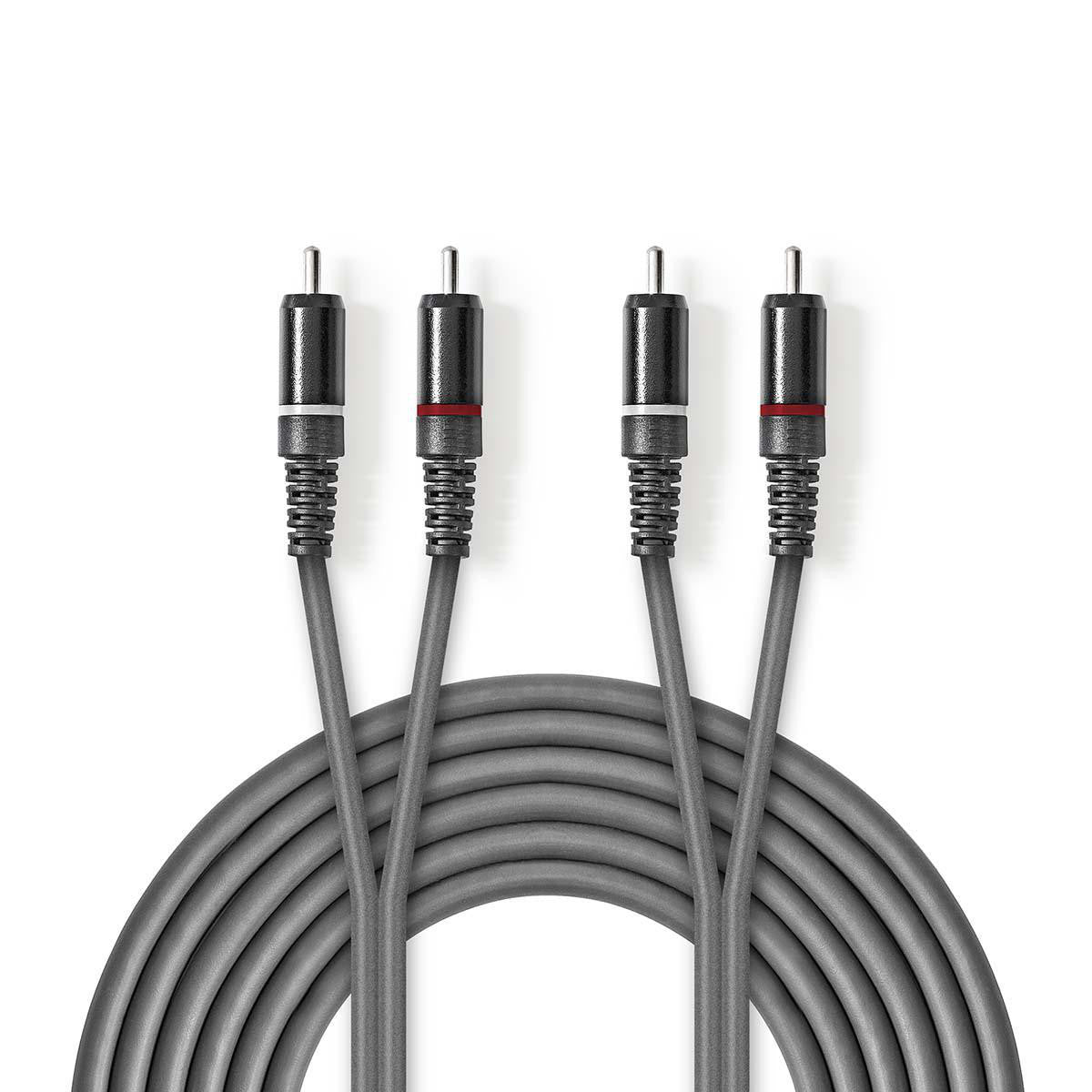 Cable de Audio Estéreo | 2x RCA Macho | 3,0 m Gris