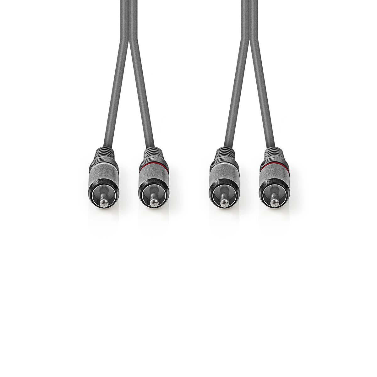 Cable de Audio Estéreo | 2x RCA Macho | 3,0 m Gris